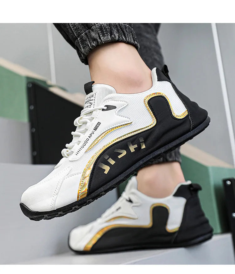 Plus-size men's leather mesh sneakers, casual sports shoes, spring and autumn outdoor casual sports shoes  M1227