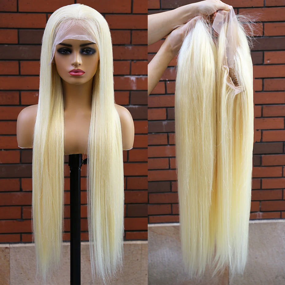 613 HD Lace Frontal Wig 13x6 Straight Human Hair Wigs Blonde Human Lace Front Wig 200% Density 36 inch Lace Front Human Hair Wig