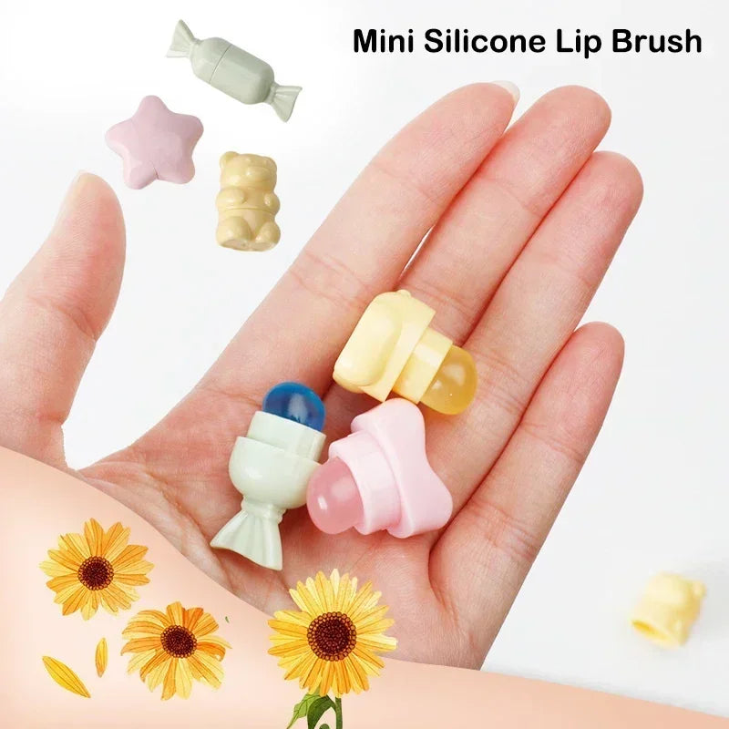 Mini Silicone Lip Brush Lipstick Brush Cute Little Covered Lip Brush Smudge Brush Portable Brush Lip Gloss Brush Makeup Brush
