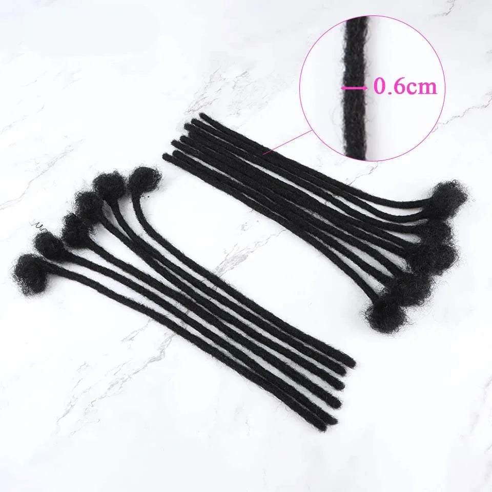 Dreadlocks Brazilian Human Hair Strand Crochet Braid Hair Loc Extension 0.6 0.8 CM Kinky Braiding Bundles Microlocks Wholesale