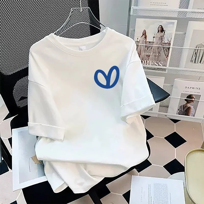 Loose Cotton Short Sleeve T-Shirt plus Size Men's Style Summer Top Comfortable Breathable Bottoming Shirt for plus Size Women