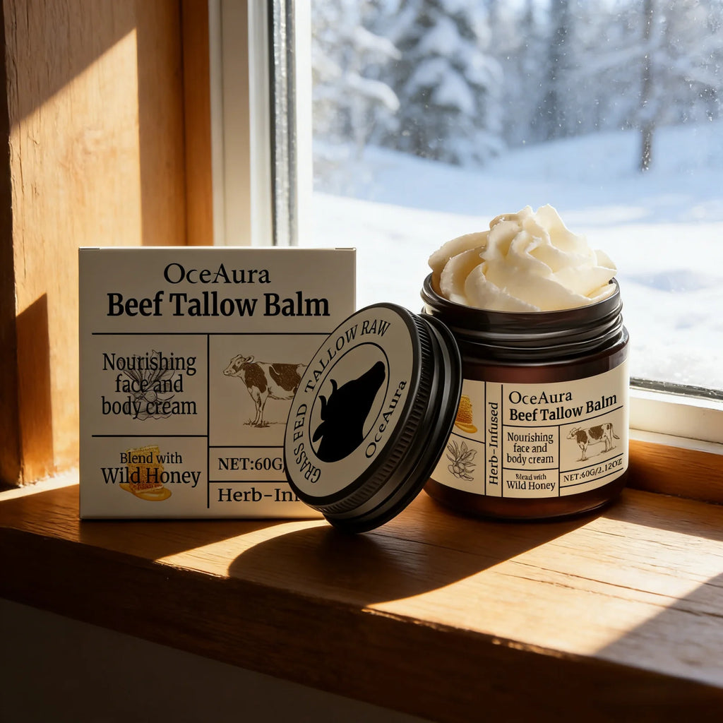OceAura Beef Tallow Balm Deep Moisturizing Nourishing Brightening Skin Long-Lasting Fragrance Refreshing Care Face Body Lotion