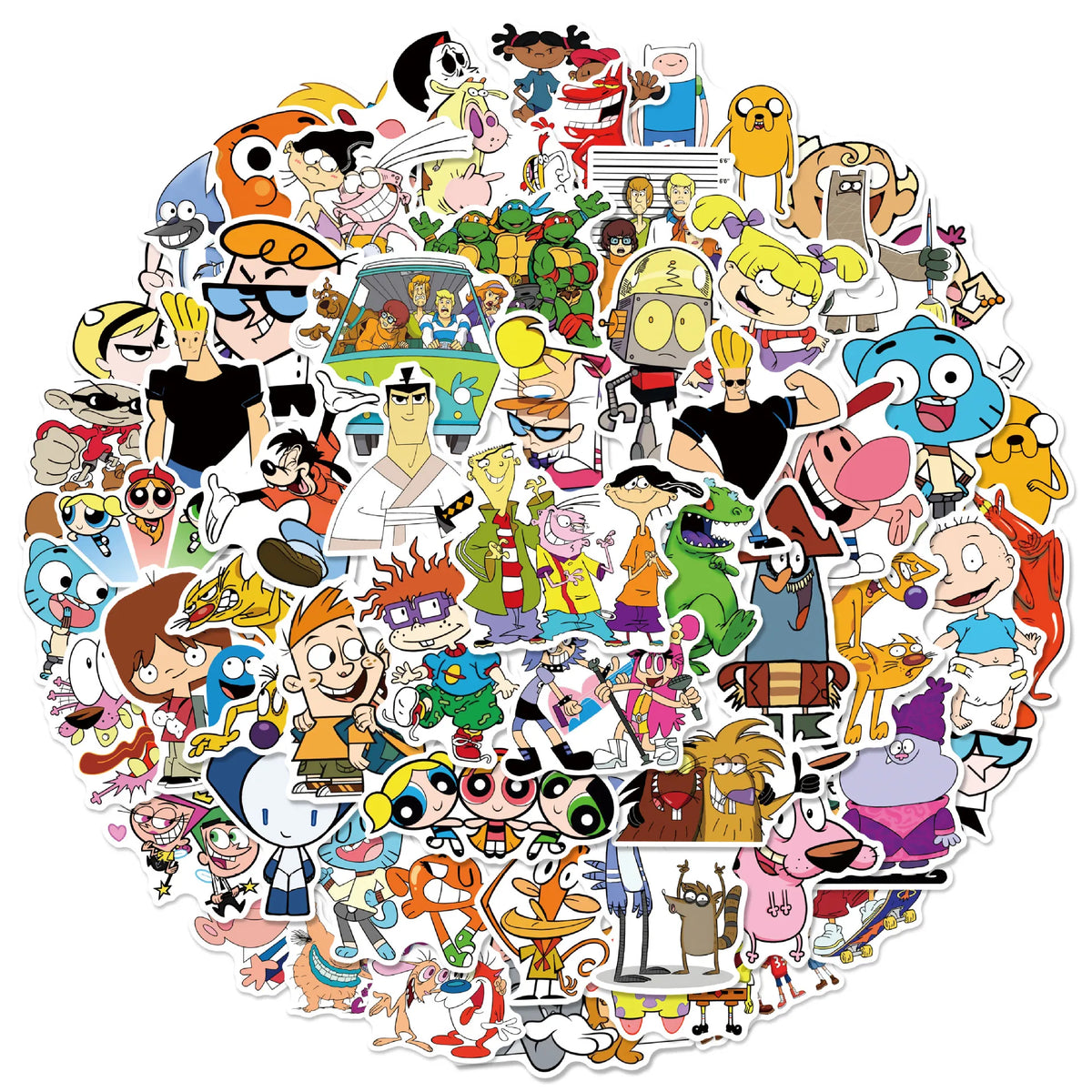 50pcs Cartoon Classic Anime Mixed Graffiti Stickers Cute Decals for Phone Notebook Suitcase Funny Kids Toy