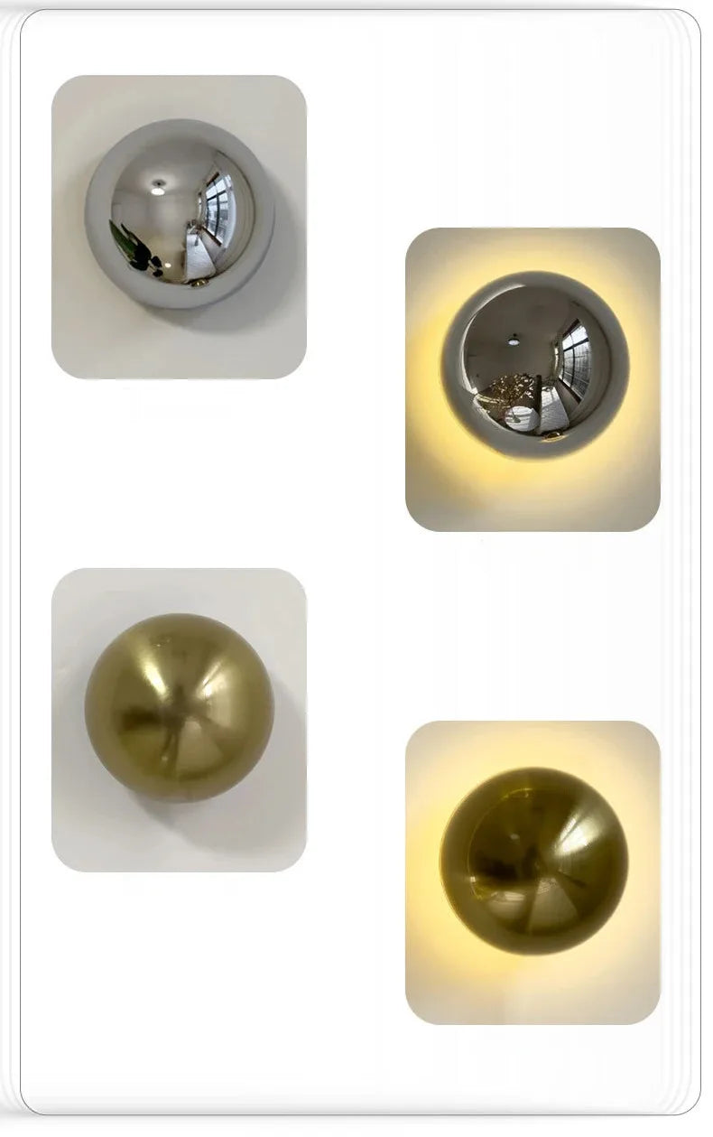 Medieval Bauhaus Chrome Wall Lamps Plated Semicircular Mushroom Lamp Danish Designer Living RoomBedroom Bedside Wall Lights