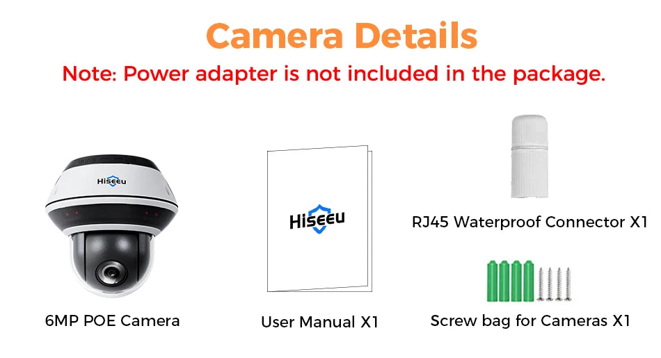 Hiseeu 6MP Vandalproof POE IP Audio Camera 4X Optical Zoom Outdoor Video CCTV Security Surveillance Dome Cameras Onvif H.265