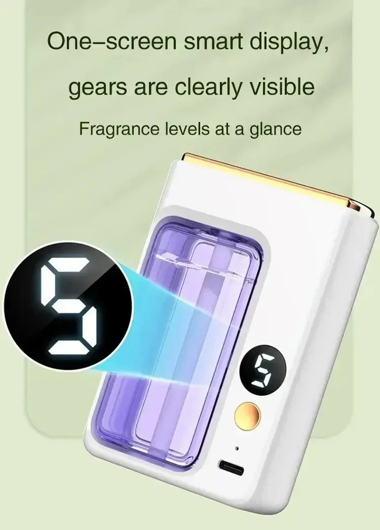 Car Humidifier Automatic Aromatherapy Diffuser Perfume Air Freshener with Display Jasmine Scent Essential Oil for Bathroom