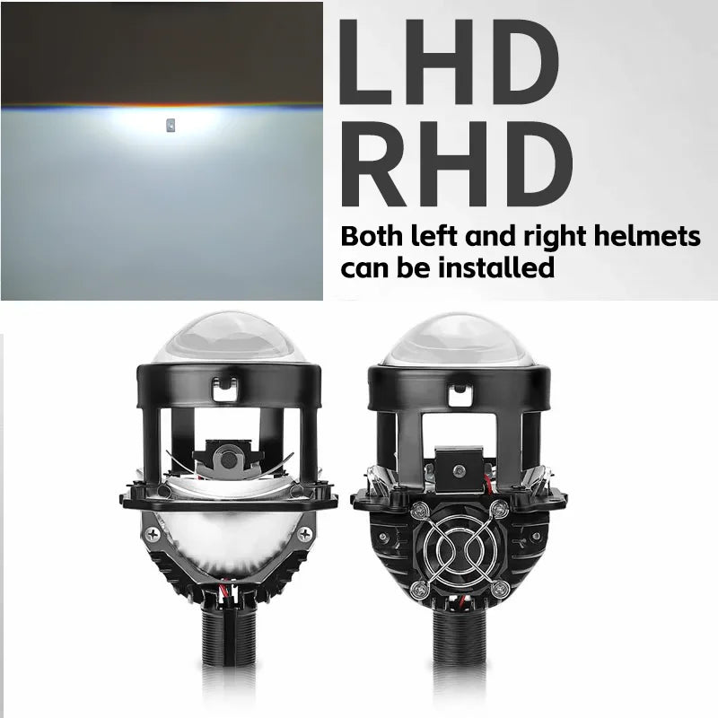 2.5 Inch 100W Bi-Led Projector Lens Led Light For H4 H7 9005 9006 Car Headlight Bulbs High Low Beam 6000K Diodes Turbo H7 Tuning