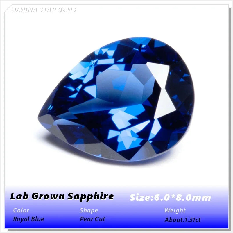 ABCLab Grown Sapphire Royal Blue Color Multiple Cuts Available Gems For Jewelry Setting&Custom Design Selectable Certificate