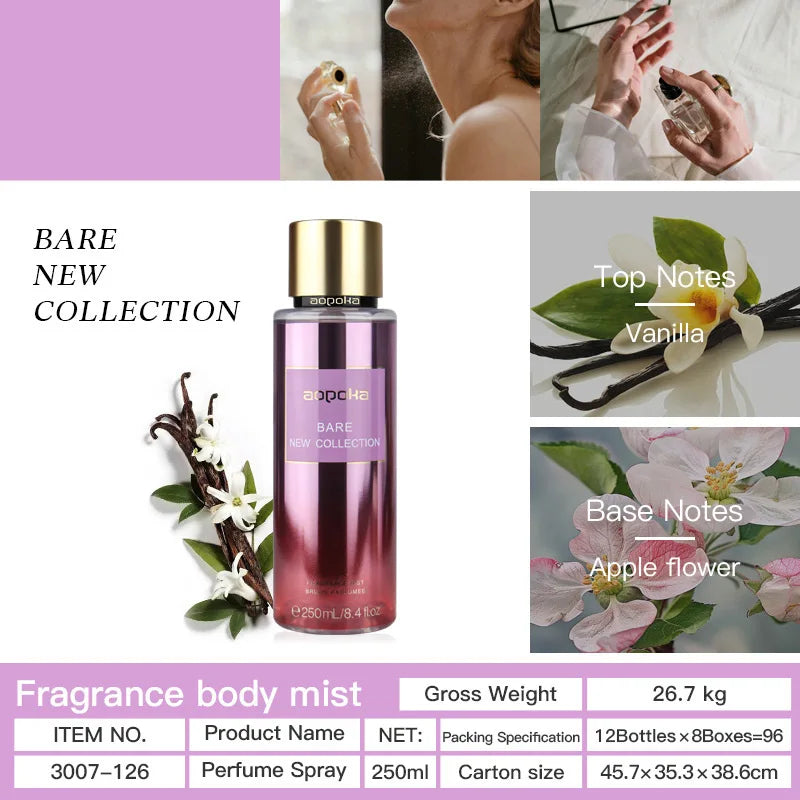 250ml Perfume For Women Body Spray Sea Aloe Fressia Lasting Fragrance Mist Girl Perfumes Floral Fruity Secret Perfume
