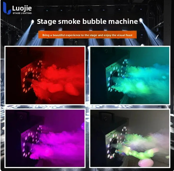 LED Dual Hole Fog Bubble Machine Stage Wedding Bar Large Bubble Blower Prop