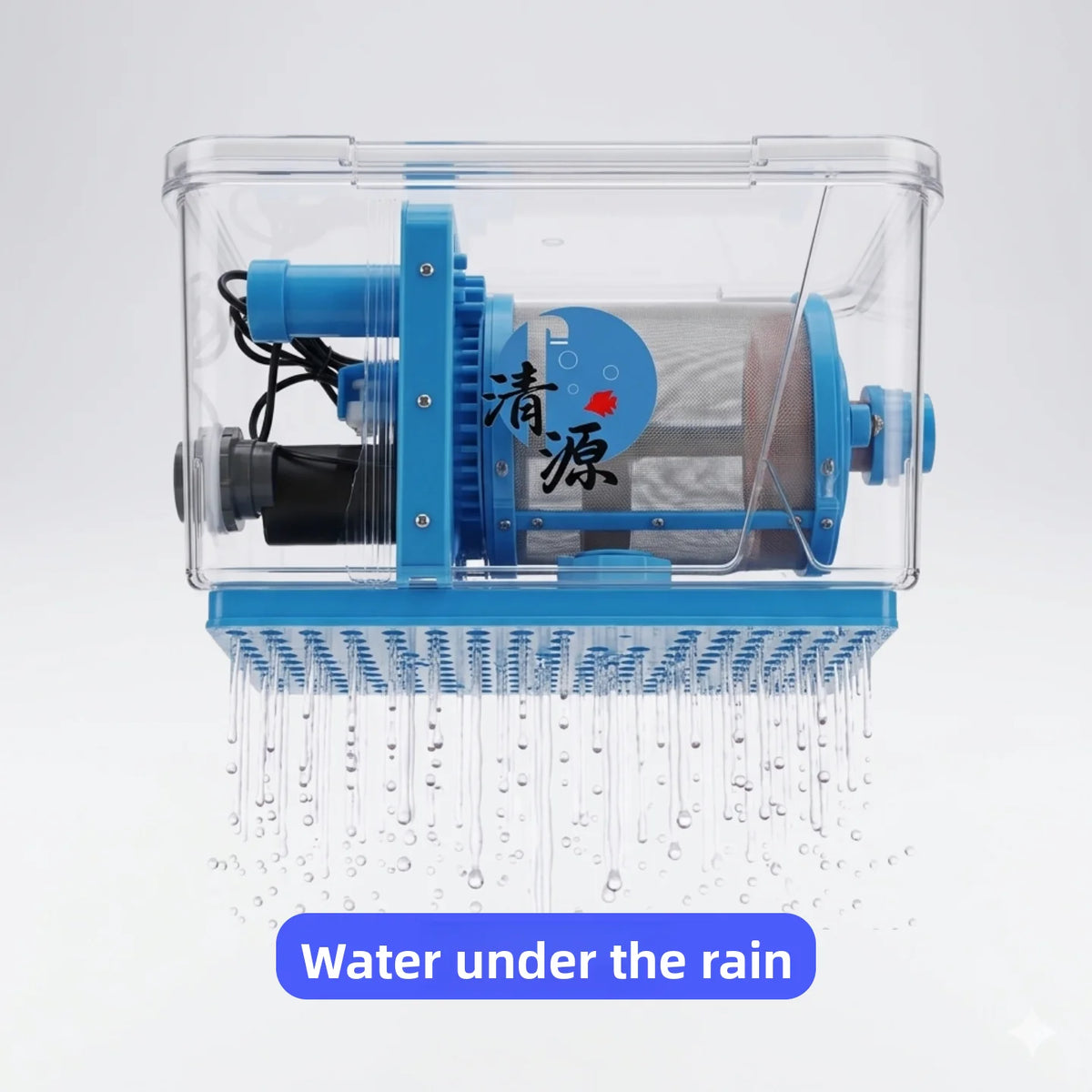 W5-fully automatic backwash filter fish pond fish tank rotary drum microfiltration machine 200 mesh filter screen gray 5000l/h