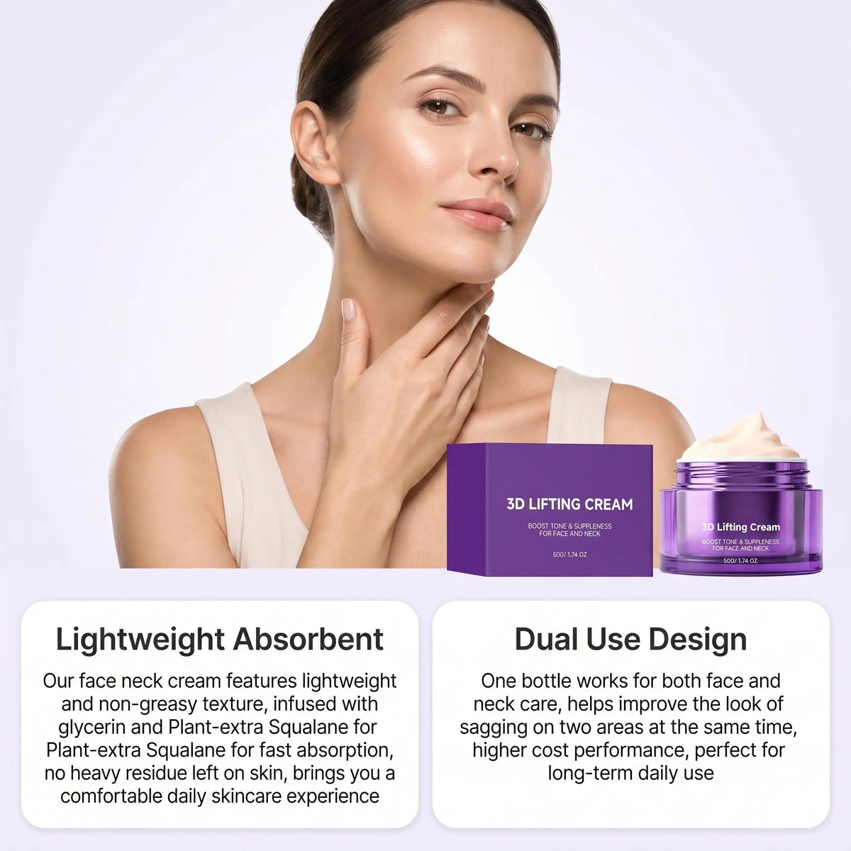 3D Lifting Cream Face Neck Anti-Aging Moisturizer Improve Wrinkles Hydrating Repair Korean Facial Treatment Probiotic Face Cream