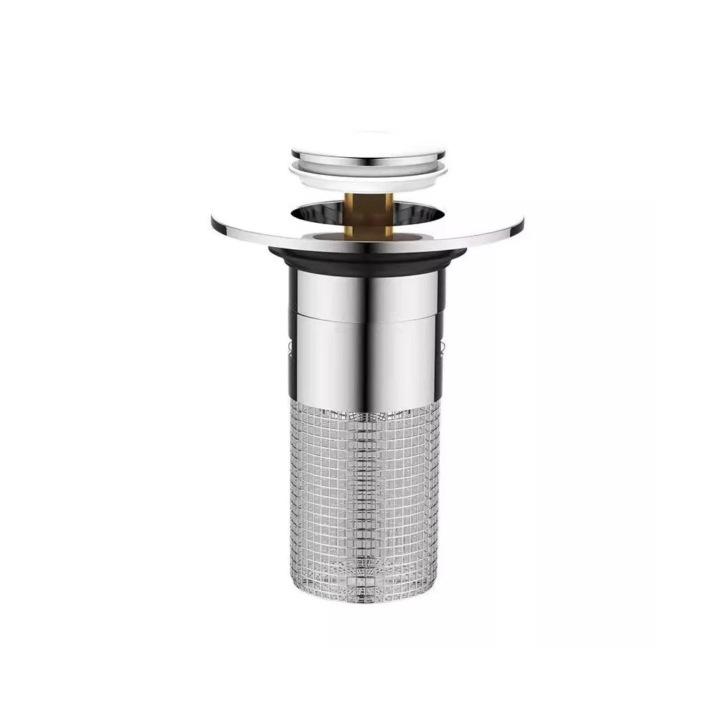 Kitchen Washbasin Sink Leak Plug Floor Drain Filter Odor-Proof Pop-Up Rebound Sink Plug Hair Filter Universal Press-Type Drain