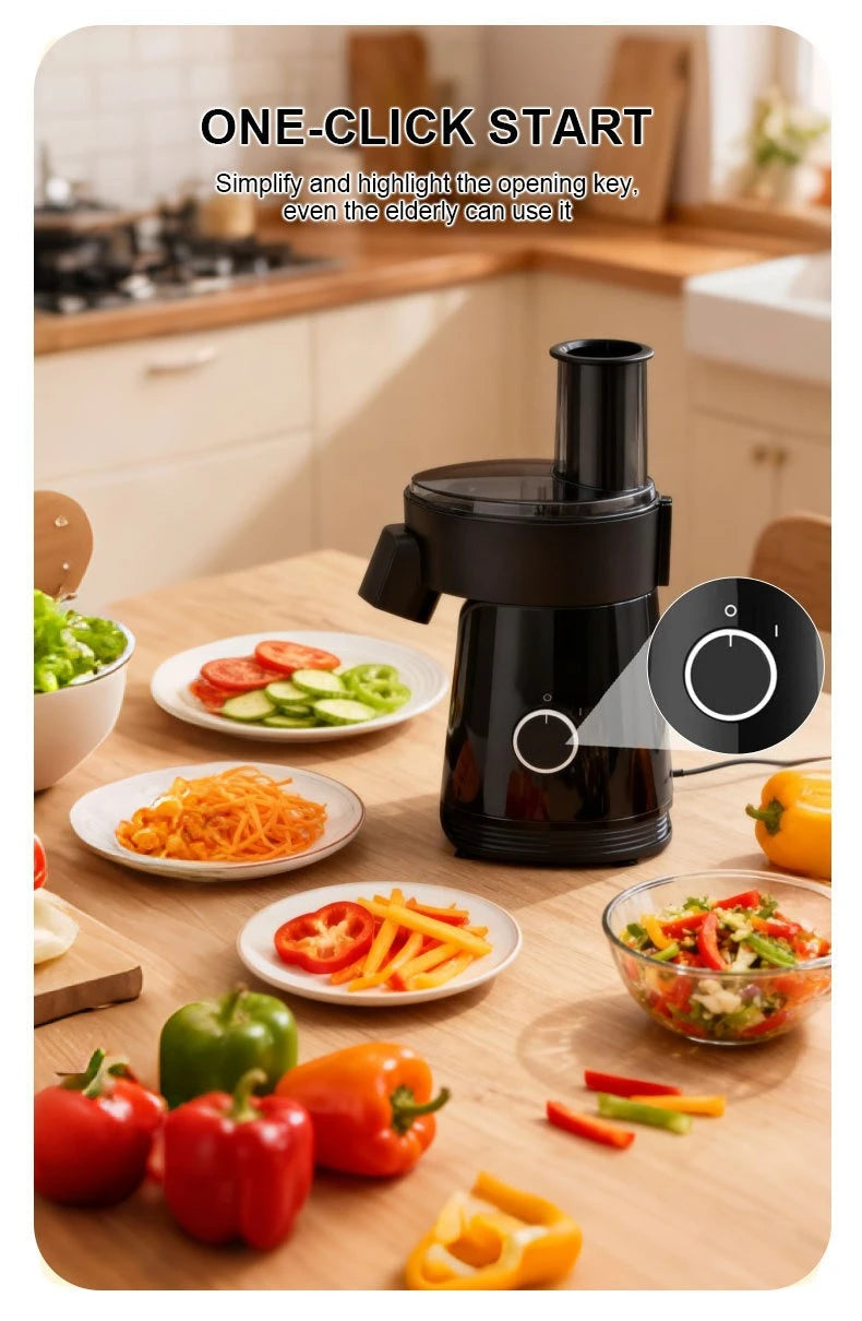 Electric Food Chopper 200W 6 In 1 Multifunctional Slicer Shredder Cutter Eu Plug Household Kitchen Food Processing Machine