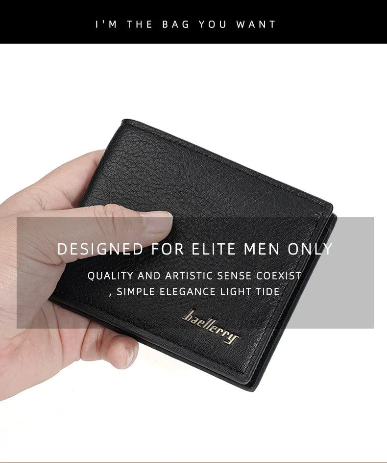 Baellerry Men RFID Wallets New Short Card Holder Simple Male Purses Photo Holder Small Coin Bag Zipper Wallet For Men