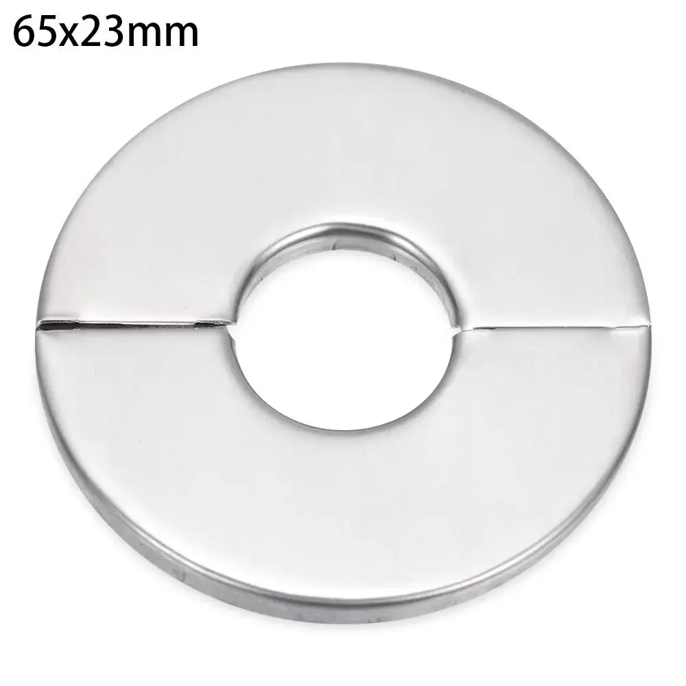 Black Shower Faucet Decorative Cover Chrome Finish Stainless Steel Wall Flange Water Pipe Wall Covers Bathroom Faucet Accessory