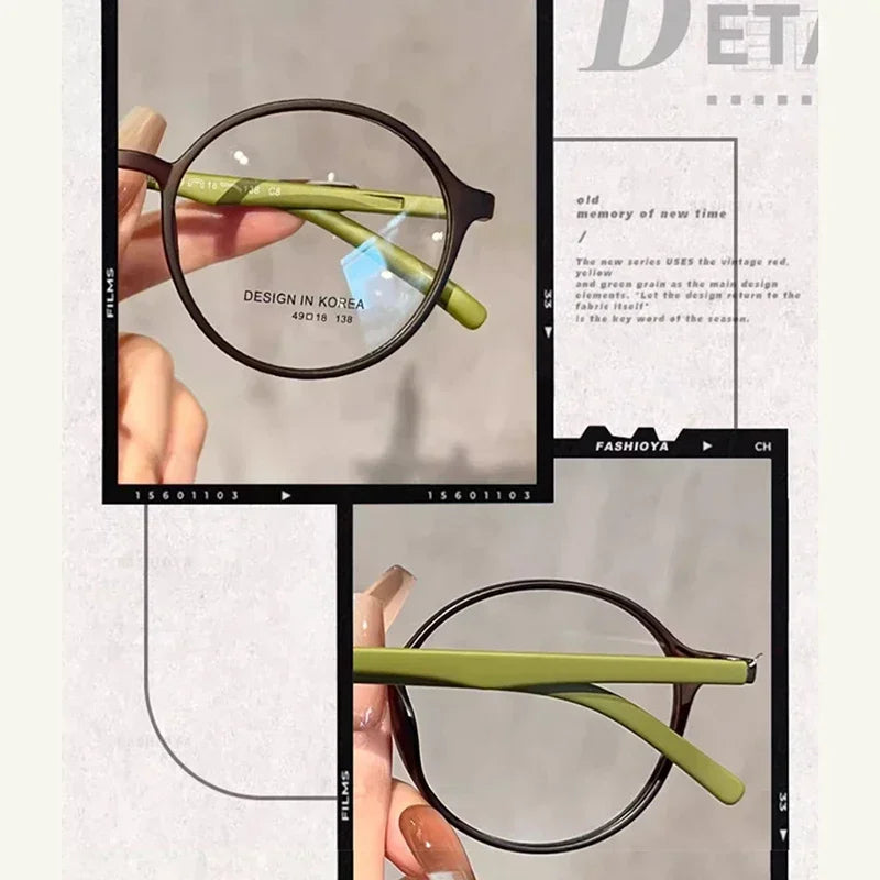 Women High Art Reading Glasses Ultra Light Fashion HD Presbyopia Eyeglasses Anti Blue Light Vintage Round Frame Men Eyewear