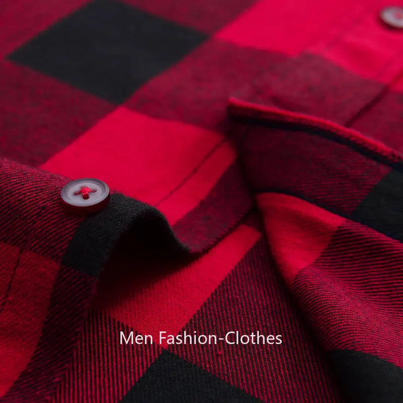 2026 100% Cotton New Male Casual Long Sleeve Warm Man Clothes Flannel Plaid Shirt Men Plus Size 3XL 4XL