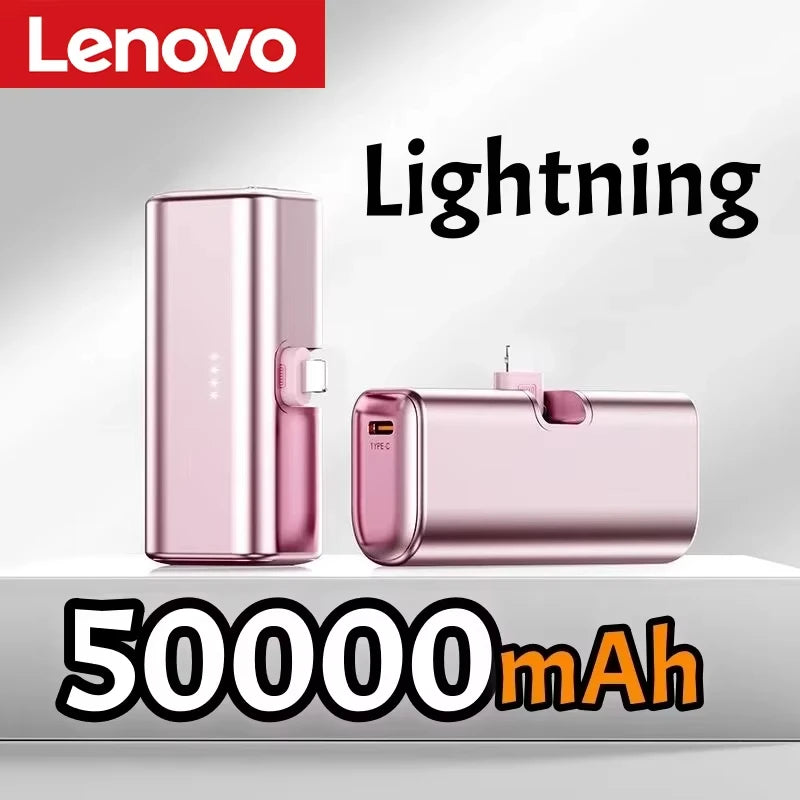 Lenovo Mini Travel Power Bank 500000mAh 225W High Speed USB C Portable Charger Compatible iPhone 16 15 Android Smartphones