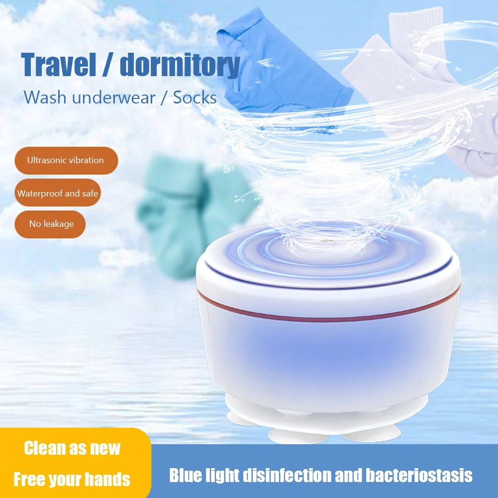Mini Washing Machine USB Rotating Turbine Portable Washing Machine Multifunction Cleaning For Socks Underwear Wash Dishes