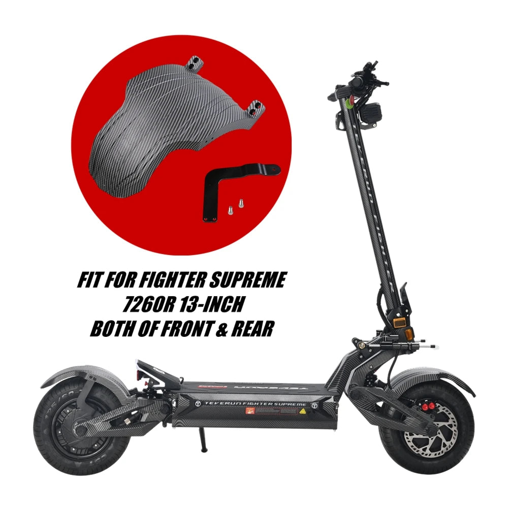 Original Mudguard for TEVERUN Electric Scooter FIGHTER SUPREME 7260R Fender of Both Front & Rear 13-Inch Motor Splash Guard