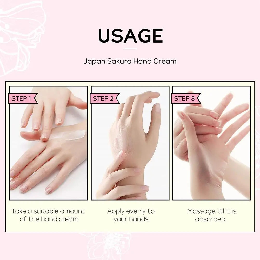 Sakura Hand Cream Whitening Wrinkle Removal Anti-crack Moisturizing Skin Care Cracked Repair Products Repair Hand Gream