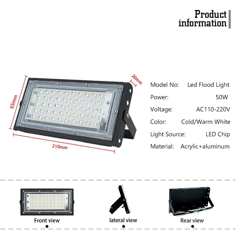 LED Flood Light 220V 110V FloodLight 50W LED Street Lamp Waterproof Landscape Lighting IP65 Led Spotlight Outdoor Lighting