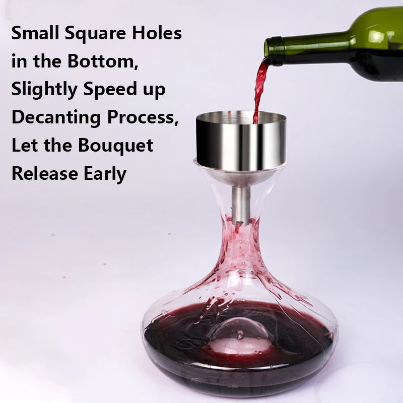 Stainless Steel Wine Aerator Shower Funnel with Sediment Strainer