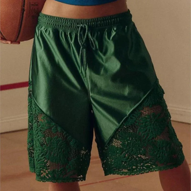 Shorts For Women Lace Five-point Pants Chic Sports Drawstring Beach Party Hot Shorts Casual Female Fashion Streetwear Clothing