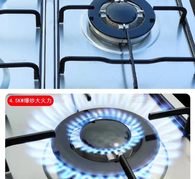 3-Burner Stainless Steel Gas Hob European Style Built-in Natural Gas Kitchen Stove