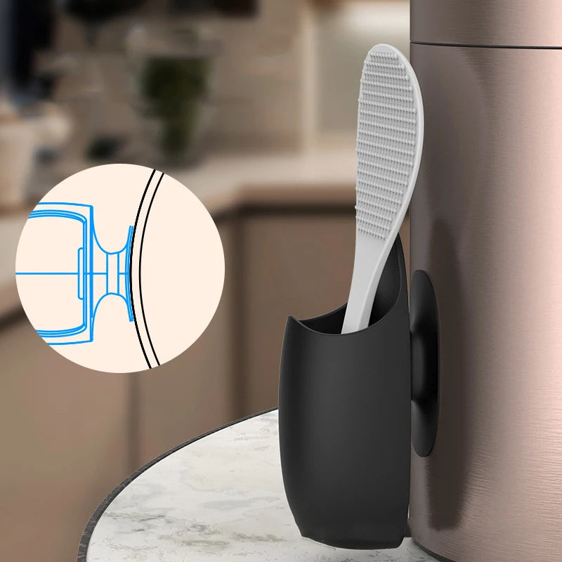Kitchen Rice Scoop Holder Traceless Rice Cooker Spatula Organizer Tableware Storage Rack Spoon Holder Bathroom Utensil