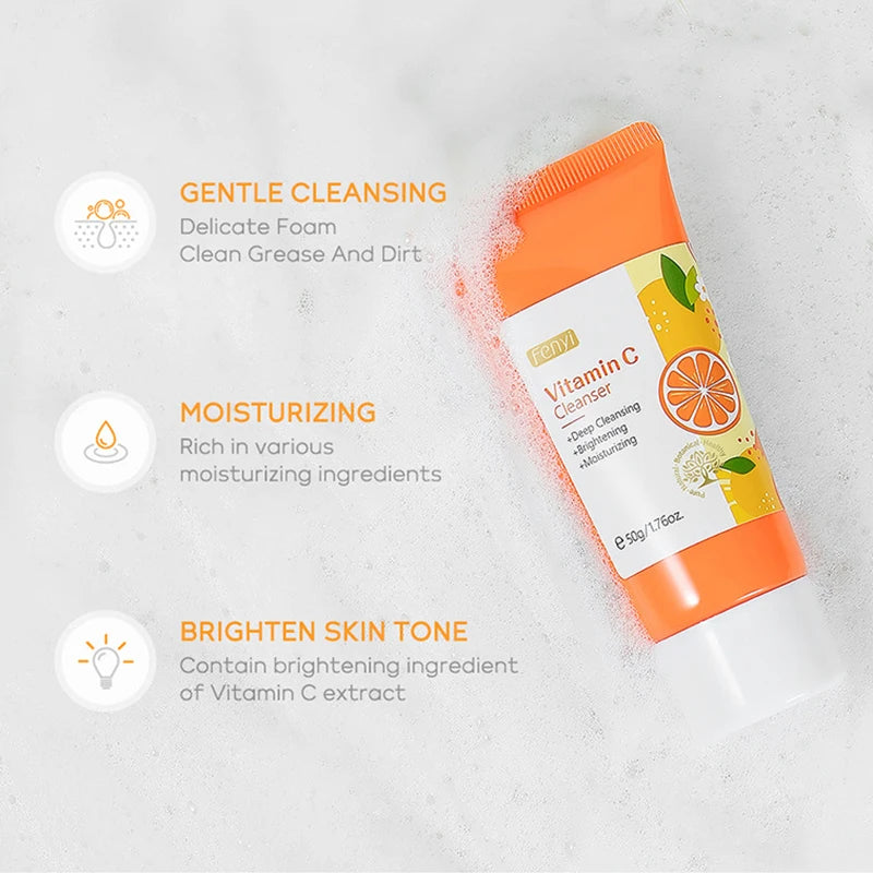Vitamin C Sakura Facial Cleanser Face Wash Foam Foam Face Cleanser Moisturizing Whitening Anti-aging  Wrinkle Skin Care