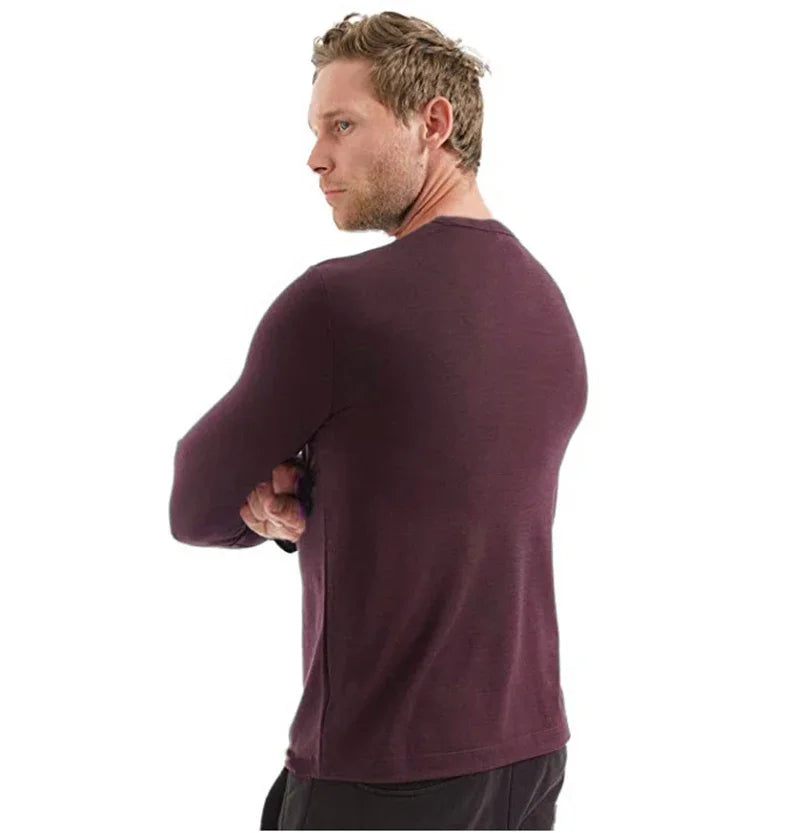 100% Merino Wool Thermal Underwear Men Merino Wool Base Layer Shirt 240G Winter Warm Wicking Breathable Anti-Odor USA Size