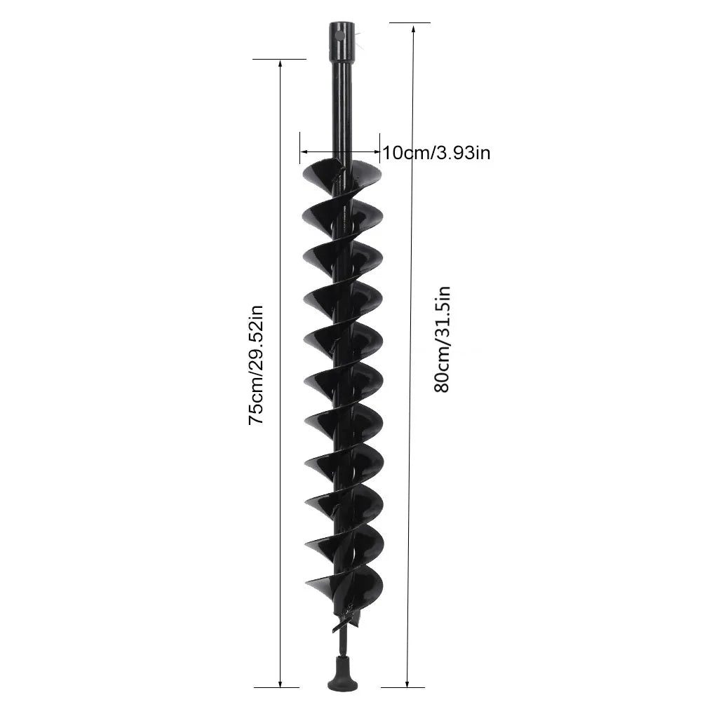 Earth Auger Drill Bit Farm Planting Seeding Hole Digger 100x800mm Dual Blade Hole Digger Drill Bit