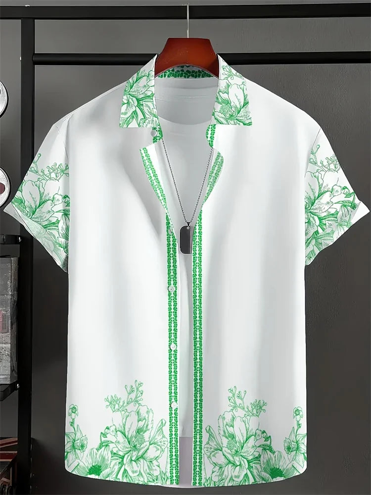 Hawaii Fashion Black And White Plaid Shirt Summer Simple Daily Men's And Women's Lapel Button Down Tops Oversized Cool Casual