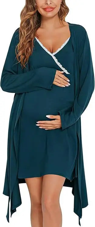 New Maternity Dress Nursing Skirt V-neck Strap Two-piece Set Loose and Fashionable Summer Maternity Clothing