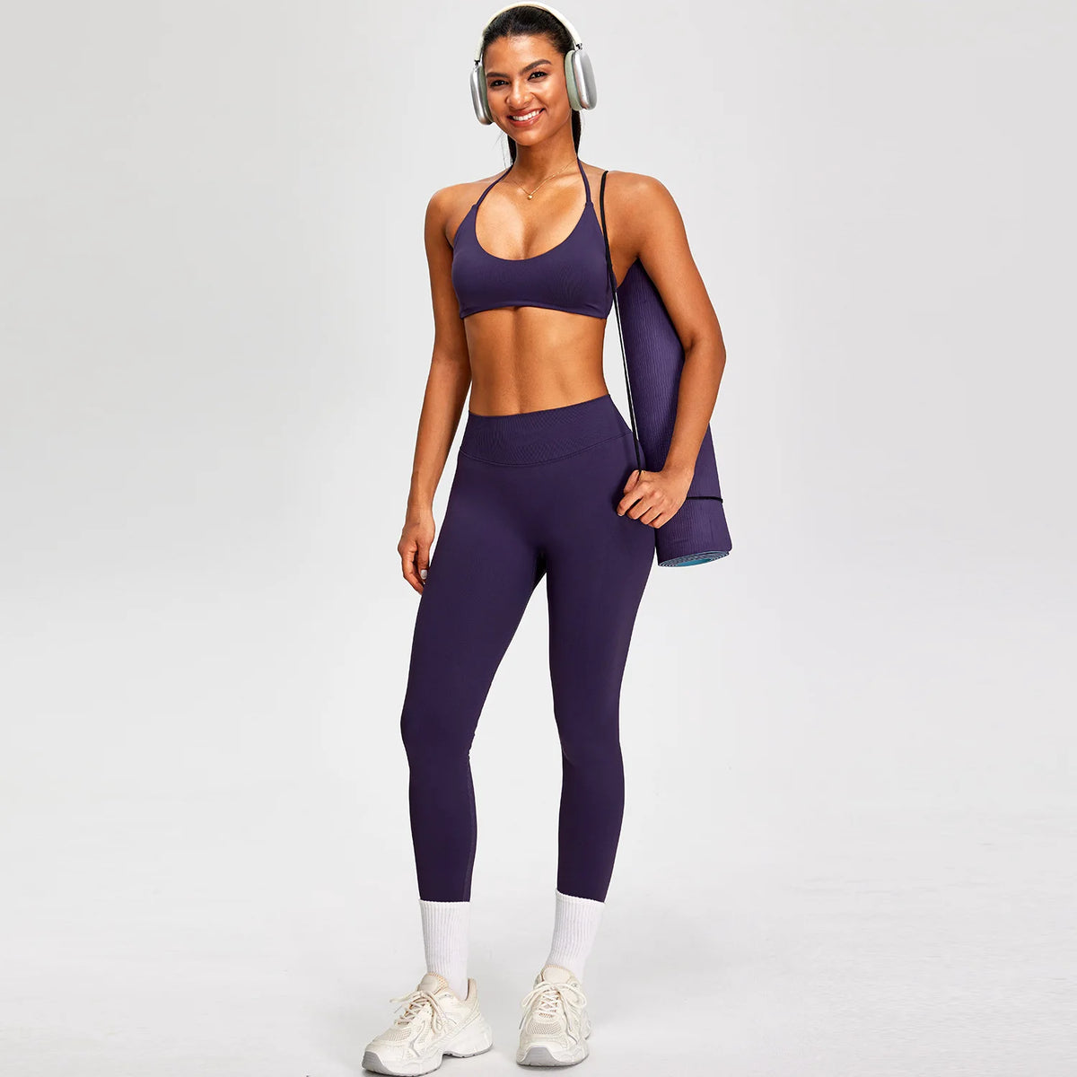 PMW Women Seamless Yoga Set Outdoor Cycling Running Sports Set High Elasticity Lifting Buttocks Quick-Drying Yoga Clothes