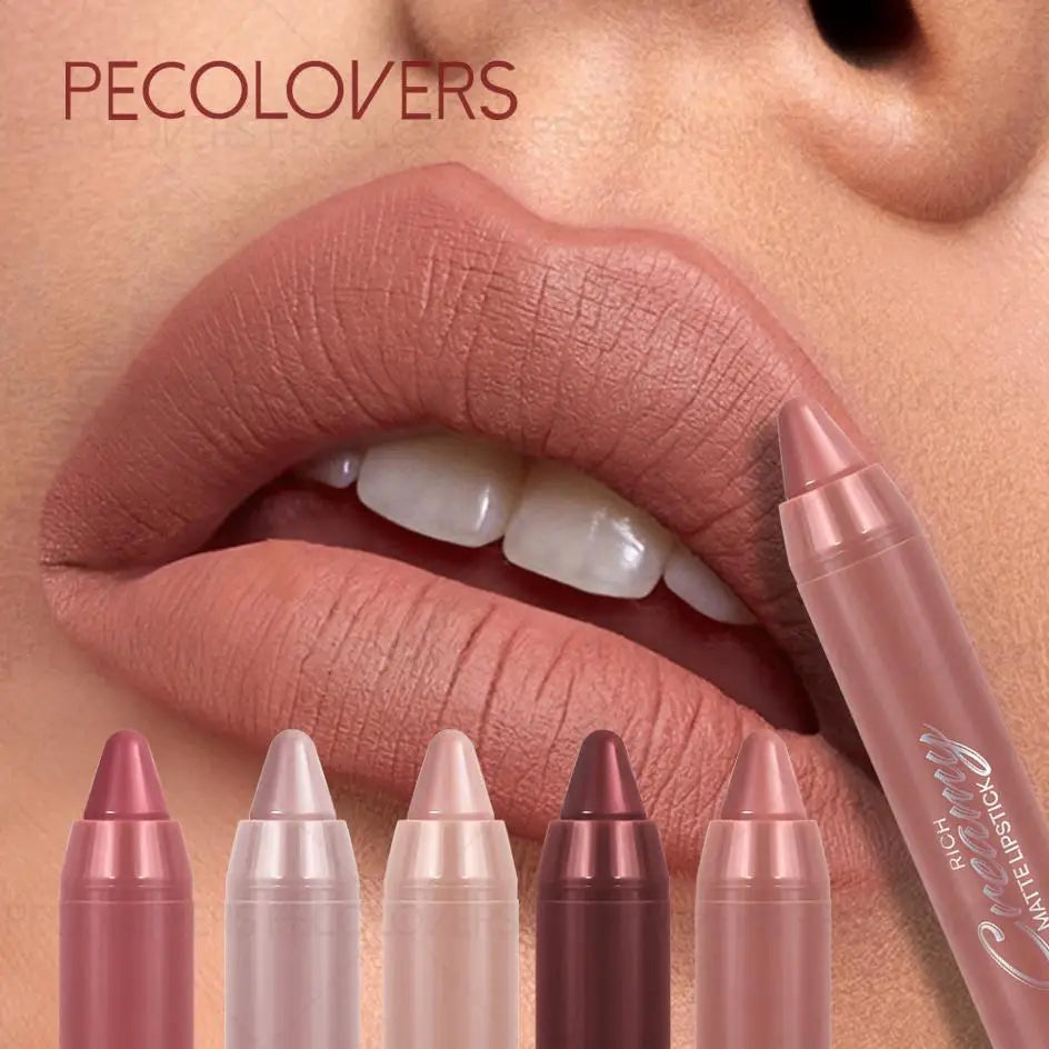 6 Colors Matte Lipstick Pen, Long-Lasting Waterproof Lipstick Crayon,Non Stick Cup, Multi-Color Lipstick Pen
