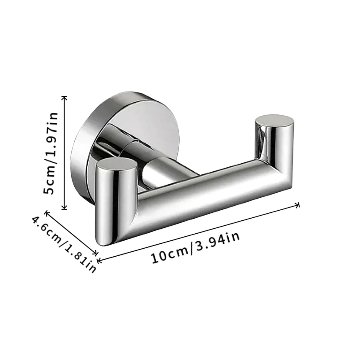 1Pcs or 2Pcs 304 Stainless Steel Bathroom Double Towel Hook Bathroom Creative Wall Metal Hook Door Back Wall Clothes Hook Waterproof Wall Hook - for Bathroom Bath Balls, Brush and Bedroom Jacket, Hat, Towel, Robe Hook Rack -