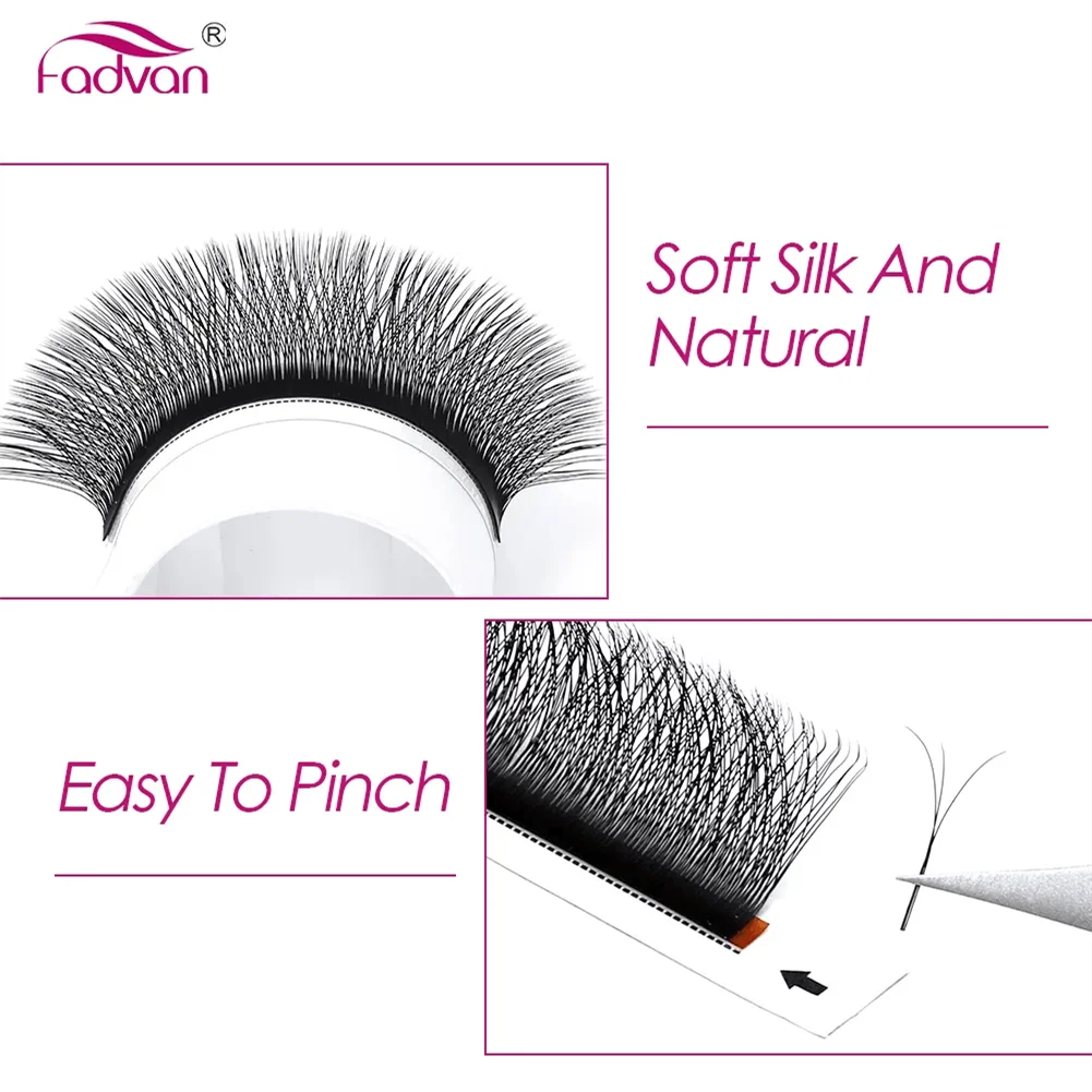 FADVAN W 3D 4D 5D 8-12/8-14mm Eyelashes Eyelash Extension W Shape C/D Curl Novelty Hybrid Volume Make-up Faux Mink Lashed