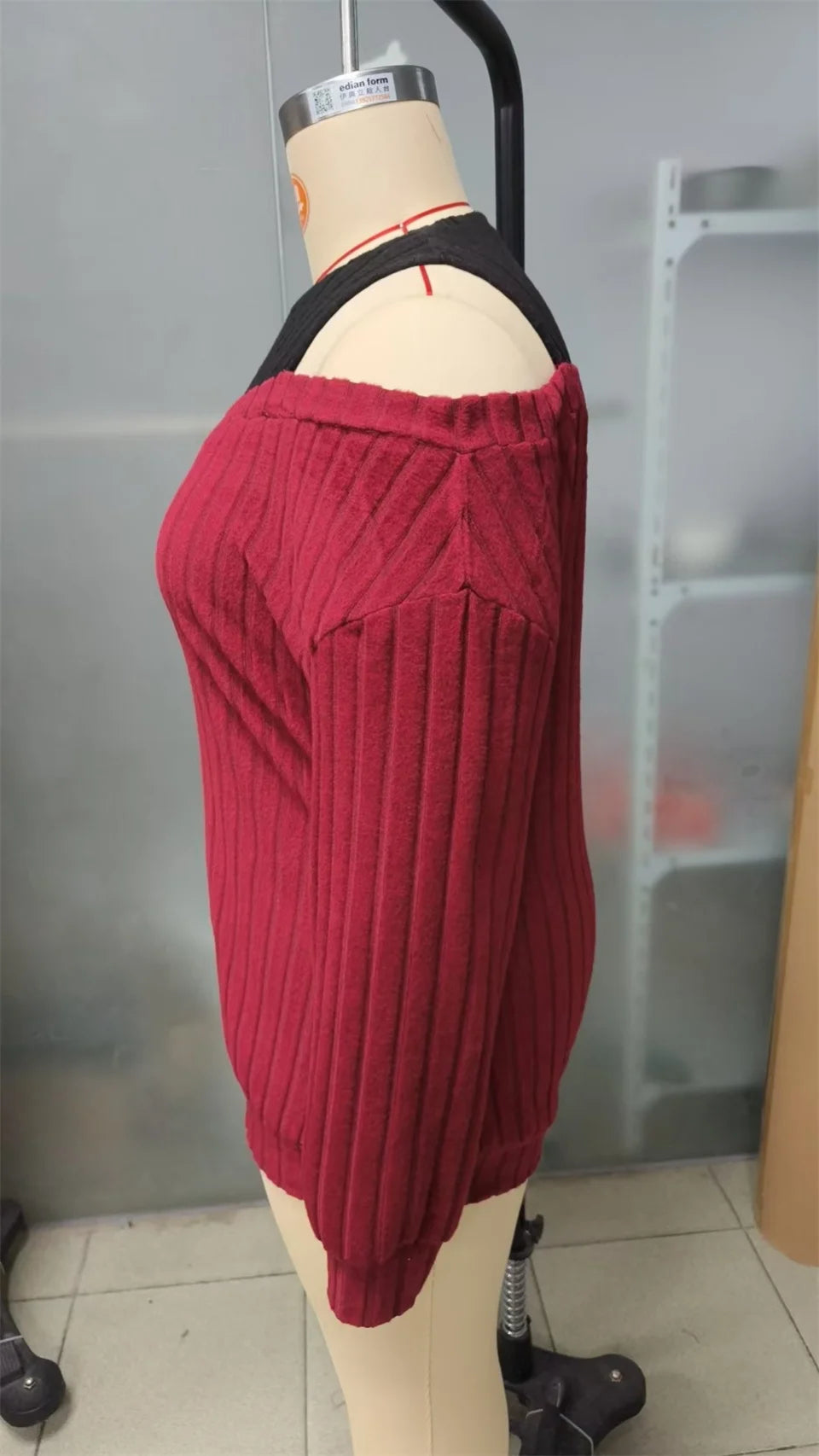 GIBSIE Plus Size Cold Shoulder 2 In 1 Rib-knit Tee Women 2025 Spring Fall Casual Loose O-Neck Long Sleeve T-Shirts Top Female