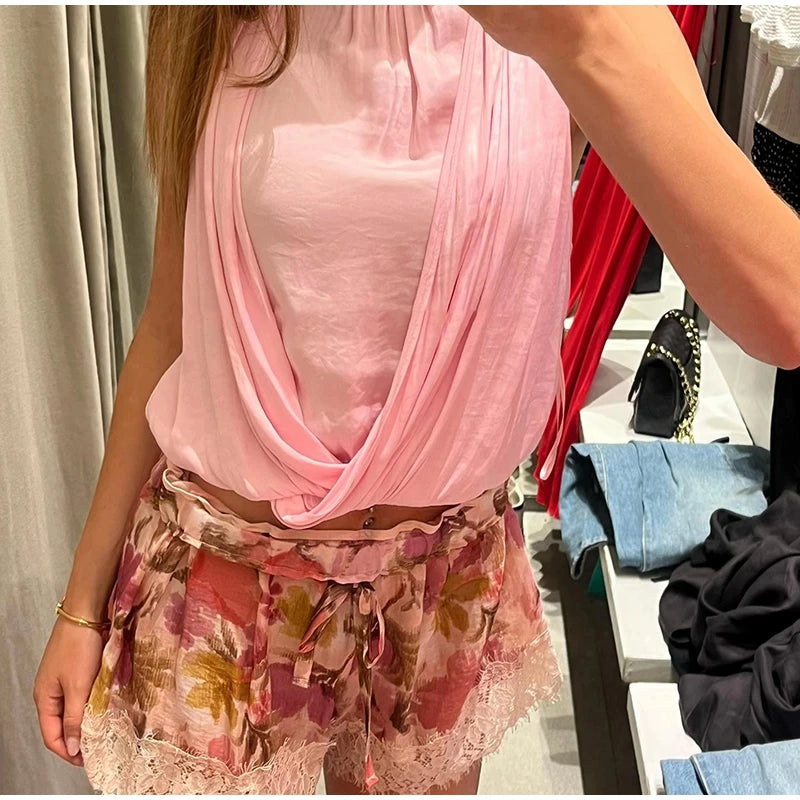 Fashion Mint Green Velvet Shorts Women Pink Lace Insert Elastic Waist Short Pants 2026 Summer New Lady Soft Cozy Lounge Bottoms