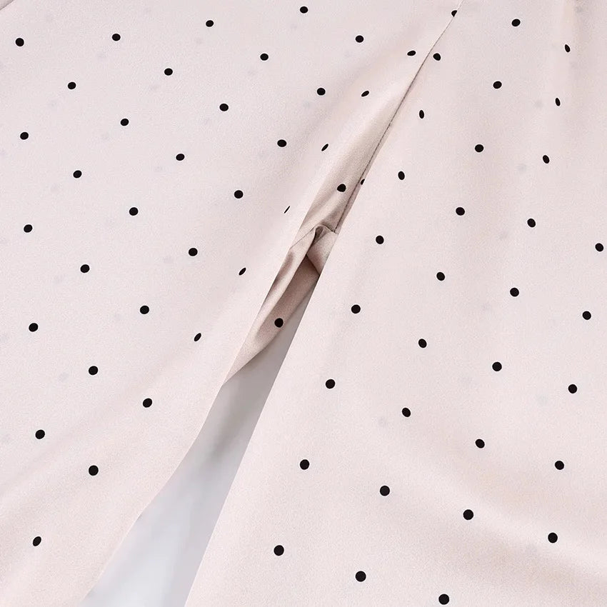 Tsiisd Commuting Printing Dot Women's Pants High Waist Straight-Leg Trousers Casual New Elegant Office Work Women's Pants 2026