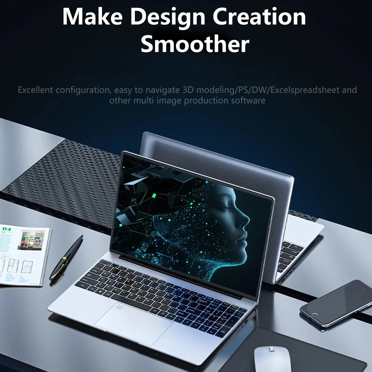 Hot 15.6 Inch Ultrabook Computer Intel Core i9-10980HK  32GB DDR4 M.2 2TB SSD Fingerprint Unlock WIFI 5 BT Laptop