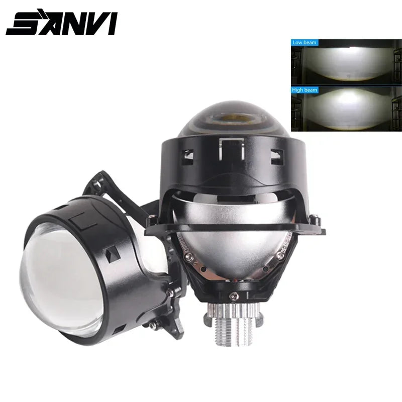 SANVI 3.0 Inch 26540LUX S07 Bi LED Projector Lens 110W H4 H7 9005 9006 Headlight Auto LED Light Car Accessory