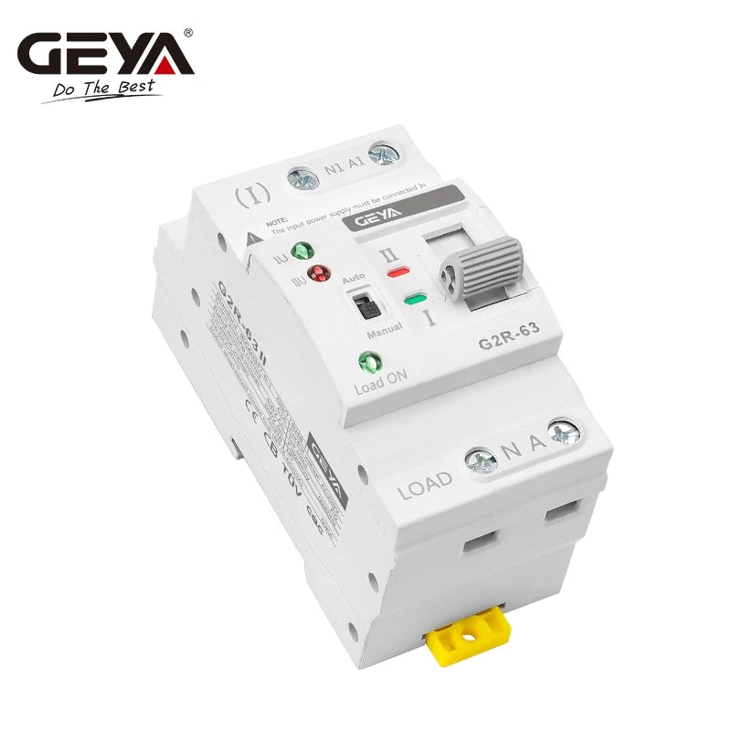 ATS Mini Automatic Transfer Switch 220V Din Rail Dual Power Electrical Selector Switches Uninterrupted Power 63A