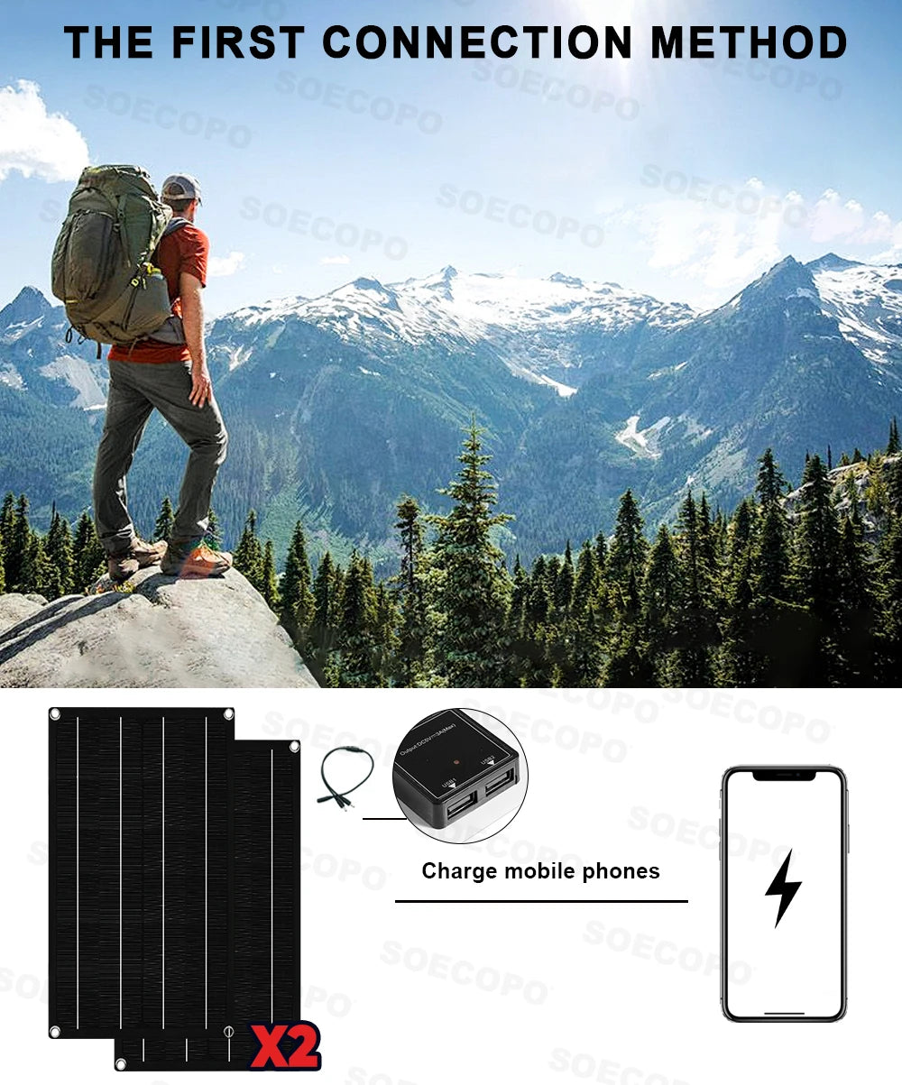 SOECOPO 10000W High-Efficiency Solar Kit 2x800W Panels 100A Controller 12V to 110V 220V Inverter for Boat RV Camping Off-Grid
