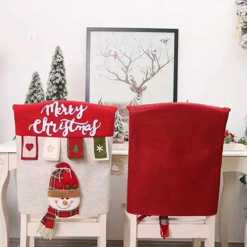 Christmas Chair Decoration Set Home Christmas Decoration Cartoon Chair Set Christmas Decoration Supplies christmas chair cover