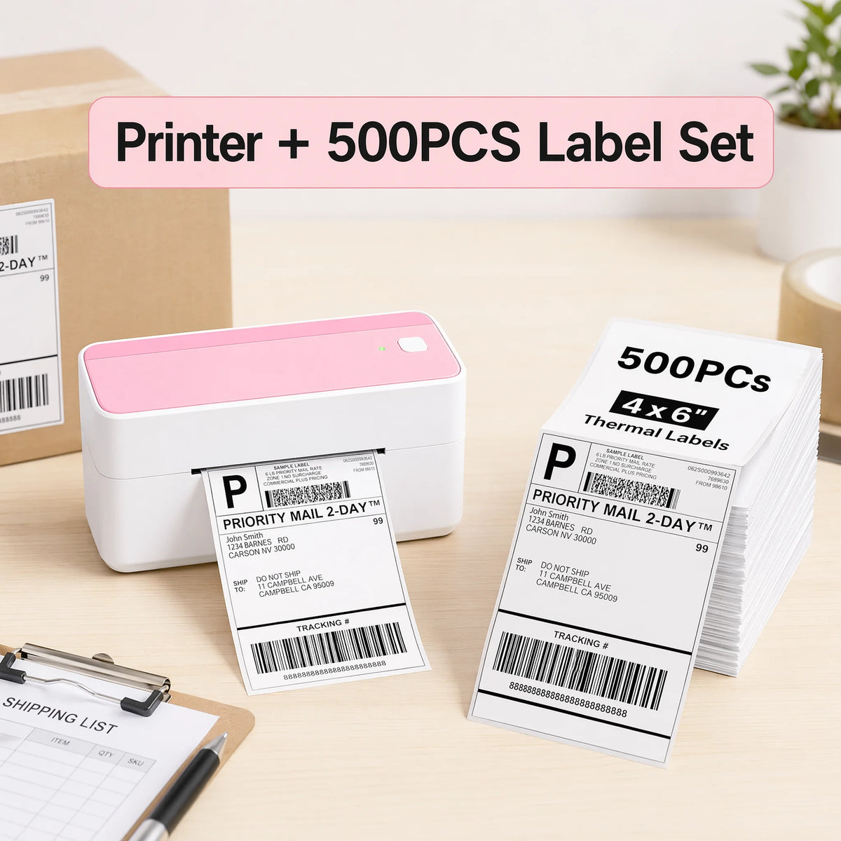 241BT 4X6 Wireless Thermal Label Printer for Small Business, Bluetooth Labels Printers for Shipping Package,