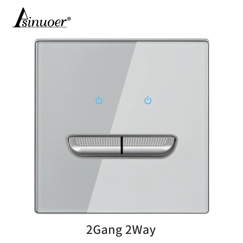 Black Tempered Glass Wall Switch Panel Led European 16a Socket Retro Toggle Light Switch Eu Uk Standard 2usb Socket 1Gang-4gang